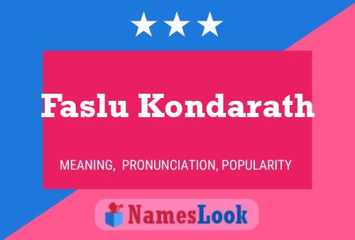 Poster del nome Faslu Kondarath