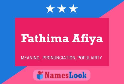 Poster del nome Fathima Afiya