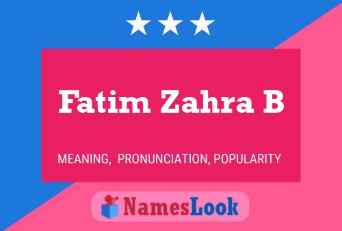 Poster del nome Fatim Zahra B