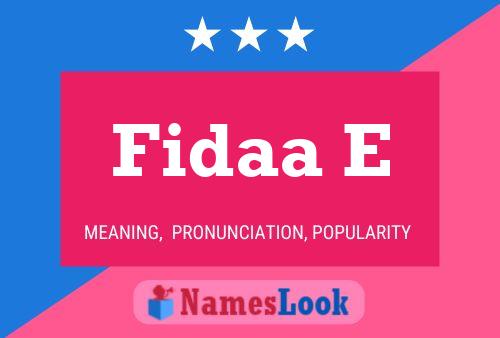 Poster del nome Fidaa E