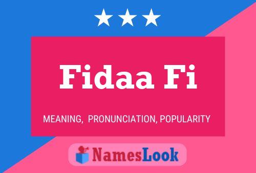 Poster del nome Fidaa Fi