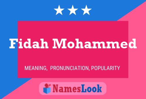 Poster del nome Fidah Mohammed