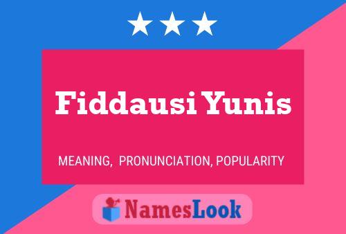 Poster del nome Fiddausi Yunis