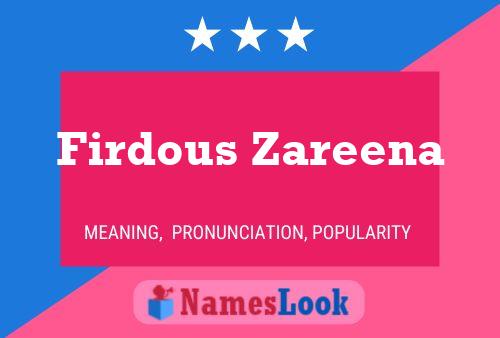 Poster del nome Firdous Zareena