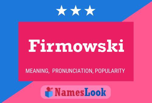 Poster del nome Firmowski