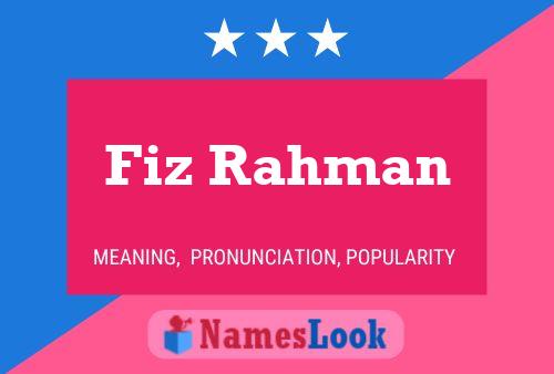 Poster del nome Fiz Rahman