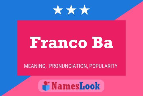 Poster del nome Franco Ba