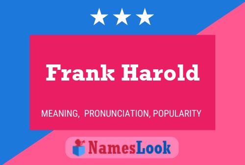 Poster del nome Frank Harold