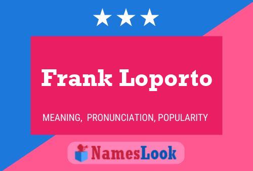 Poster del nome Frank Loporto