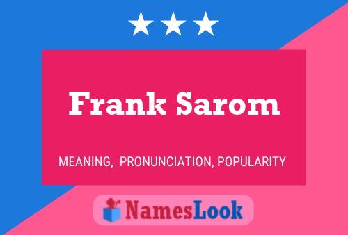 Poster del nome Frank Sarom