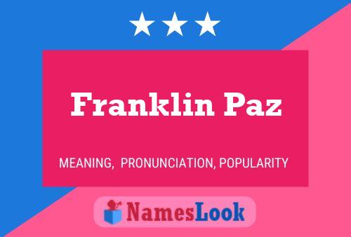 Poster del nome Franklin Paz