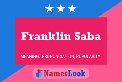 Poster del nome Franklin Saba