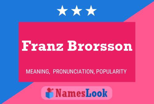 Poster del nome Franz Brorsson