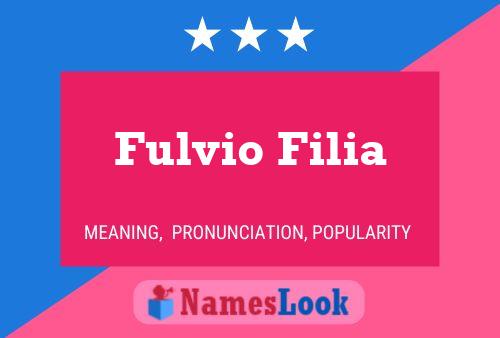 Poster del nome Fulvio Filia