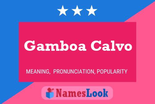 Poster del nome Gamboa Calvo