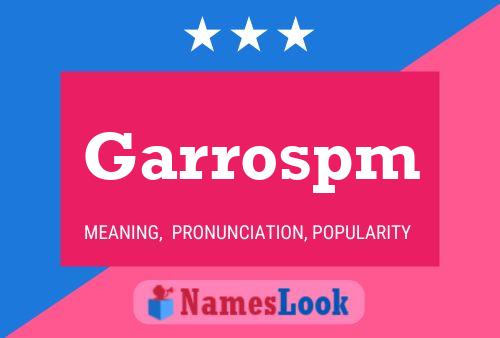 Poster del nome Garrospm