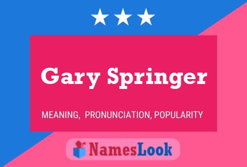 Poster del nome Gary Springer