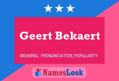 Poster del nome Geert Bekaert