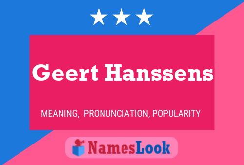 Poster del nome Geert Hanssens