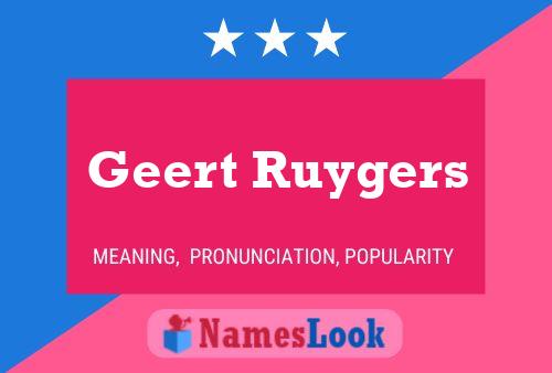 Poster del nome Geert Ruygers