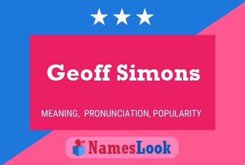 Poster del nome Geoff Simons