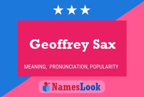 Poster del nome Geoffrey Sax