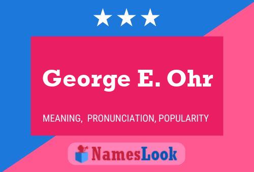 Poster del nome George E. Ohr