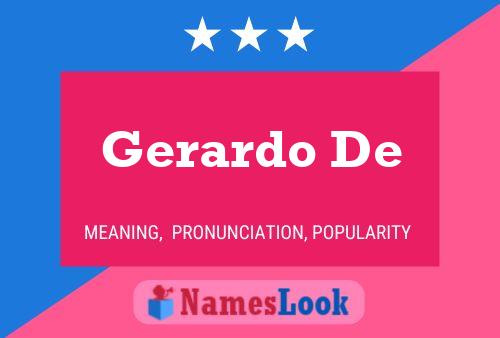 Poster del nome Gerardo De