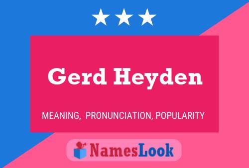 Poster del nome Gerd Heyden