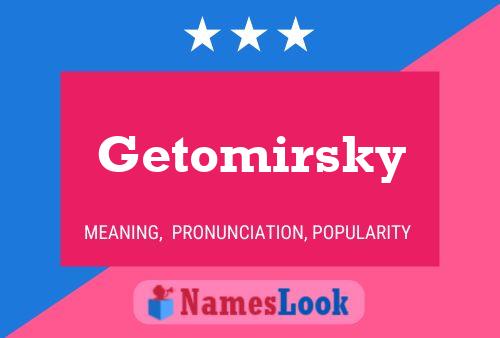 Poster del nome Getomirsky