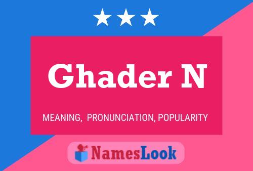 Poster del nome Ghader N