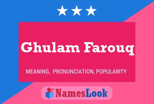 Poster del nome Ghulam Farouq