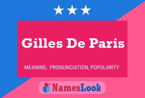 Poster del nome Gilles De Paris