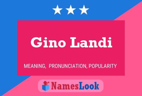 Poster del nome Gino Landi