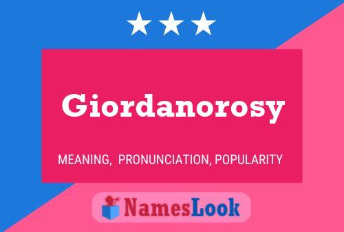 Poster del nome Giordanorosy