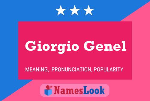 Poster del nome Giorgio Genel