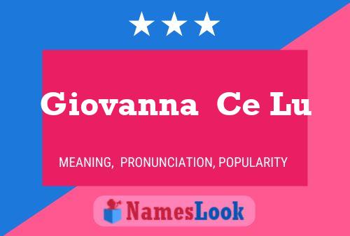 Poster del nome Giovanna  Ce Lu