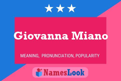 Poster del nome Giovanna Miano