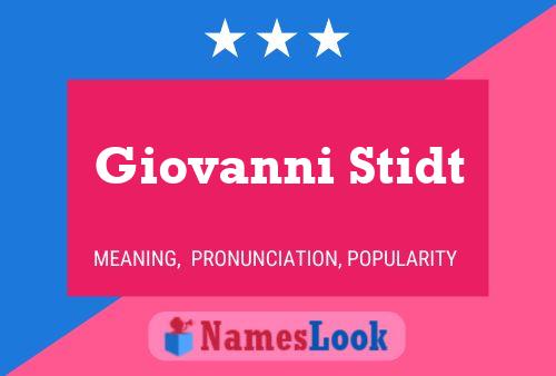 Poster del nome Giovanni Stidt