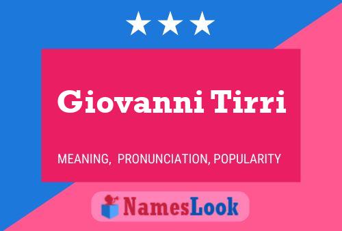 Poster del nome Giovanni Tirri