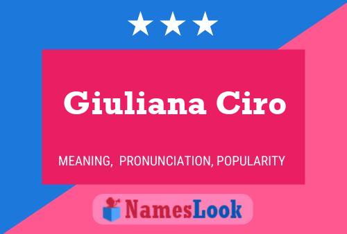 Poster del nome Giuliana Ciro