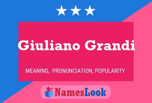 Poster del nome Giuliano Grandi