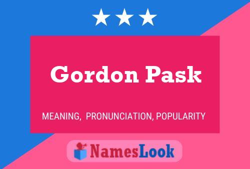 Poster del nome Gordon Pask