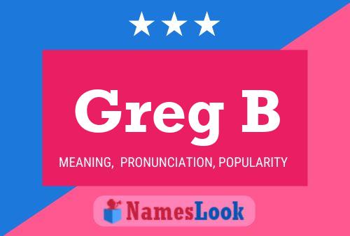 Poster del nome Greg B