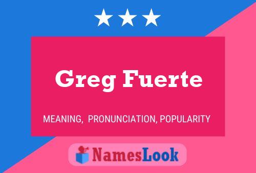 Poster del nome Greg Fuerte