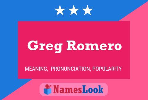 Poster del nome Greg Romero