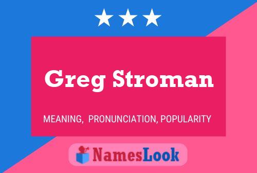 Poster del nome Greg Stroman