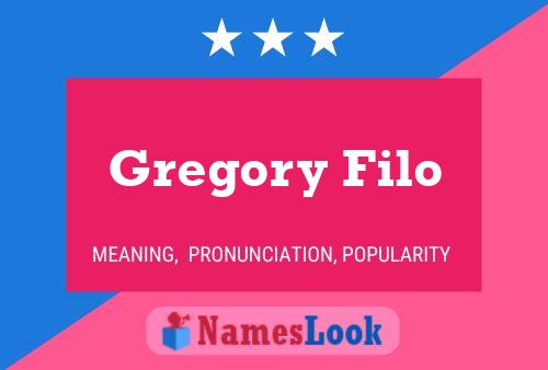 Poster del nome Gregory Filo