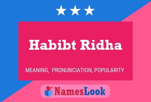 Poster del nome Habibt Ridha