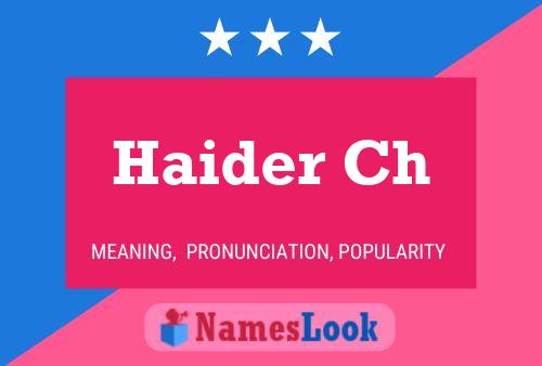 Poster del nome Haider Ch